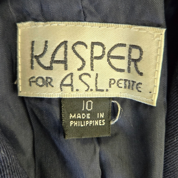 80s Vintage Navy Double Breasted Military Gold Button Wrap Blazer Dress Size 10 - Picture 2 of 16